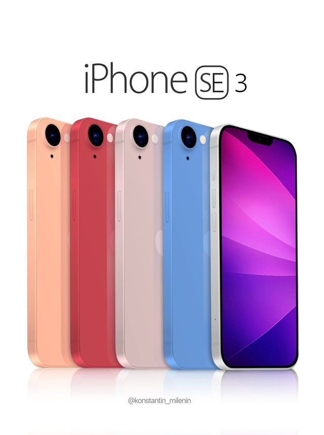 全新iPhoneSE3渲染图曝光，搭载A15五种配色可选