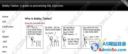 帮助你有效防止SQL Injection攻击 - bbobby-tables.com