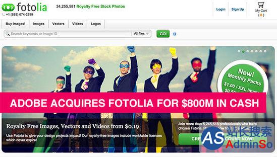 Adobe完成对Fotolia的收购  斥资8亿美元