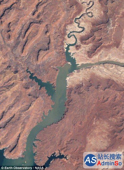 [动图]NASA发布影像展现美国鲍威尔湖15年巨变