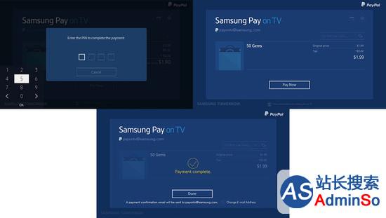 Samsung Pay入驻智能电视