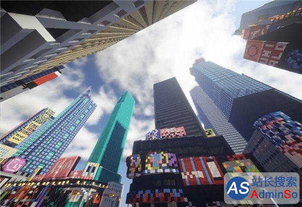 玩家用《我的世界》高度还原纽约时代广场，细节…