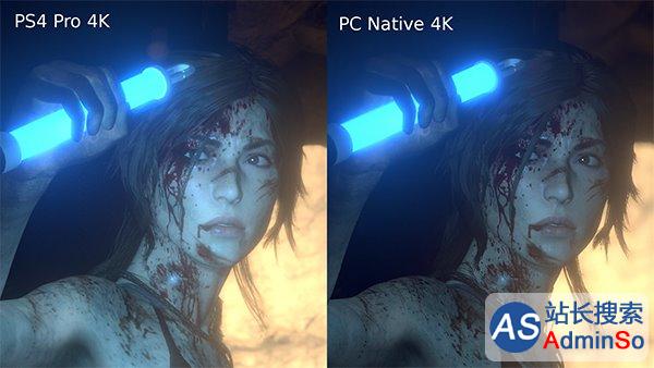 《古墓丽影：崛起》PC/PS4 Pro 4K截图对比：已相差不大