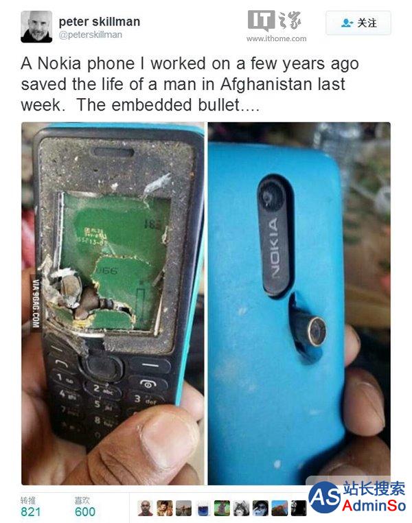 诺基亚301手机勇挡子弹：在阿富汗舍身救主