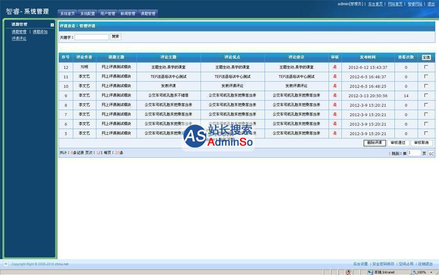 智睿学校网上评课系统 演示图片