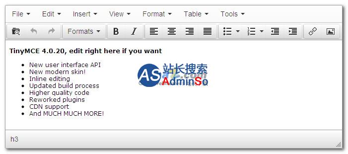 TinyMCE(可视化HTML编辑器) 演示图片